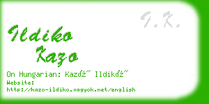 ildiko kazo business card